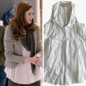 RARE AllSaints Echo Top Blouse in Optic ASO Amy Pond in Doctor Who